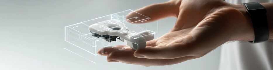 Aufkleber - Person holds 3D printed key.