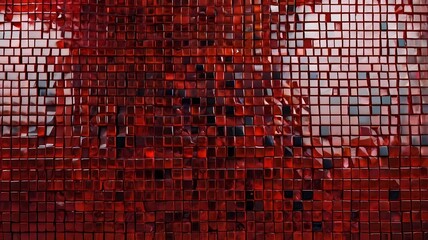 Fototapete - abstract mosaic red background with gloss
