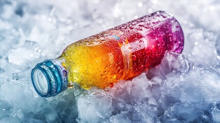 Poster - Rainbow drink in ice.