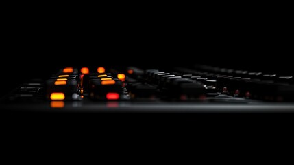 Poster - Illuminated keyboard keys on dark background.