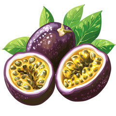 Aufkleber - Illustration Beautiful Passion fruit Clipart, isolated on a transparent background, Passion fruit.
