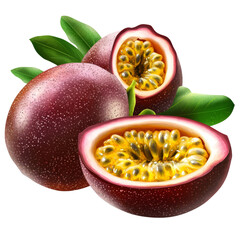Aufkleber - Illustration Beautiful Passion fruit Clipart, isolated on a transparent background, Passion fruit.