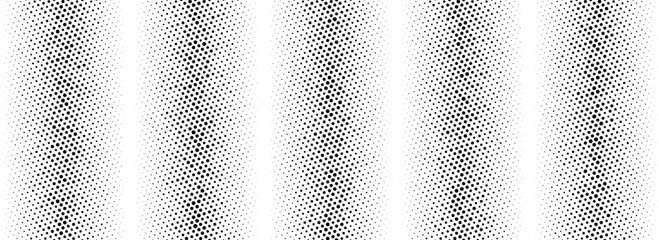 Fototapete - Black rippled striped halftone background. Dotted grunge noise texture. Sandy grain vanishing gradation wallpaper. Dot line gradient pattern. Gritty pixelated comic overlay backdrop. Vector 
