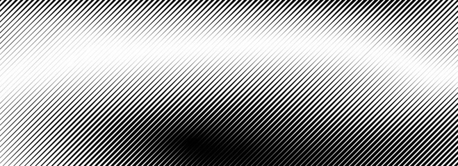 Poster - Fading lines gradient texture. Black diagonal stripes gradation background. Thin and thick vanish slanted pattern backdrop. Oblique parallel strokes wallpaper for overlay, print, cover, banner. Vector