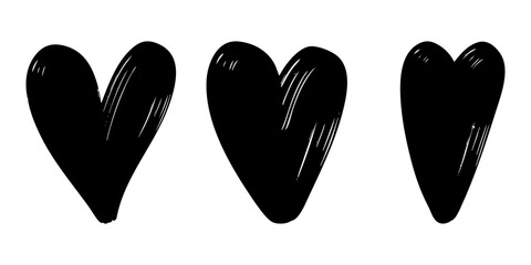 Wall Mural - doodle sketch style of hearts icon vector illustration for concept design.