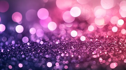 Wall Mural - defocused purple and pink glitter vintage string lights background with soft bokeh effect for creati