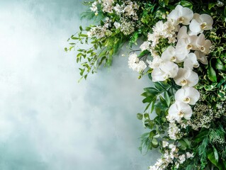 Poster - Creating serenity minimalist orchid flower wall for an elegant indoor atmosphere