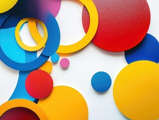 Poster - Colored Circles on White Surface