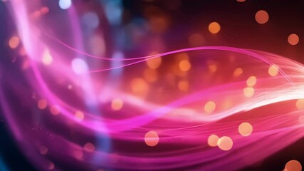 Poster - colorful abstract background depicting a futuristic stream of light particles and energy waves, perf