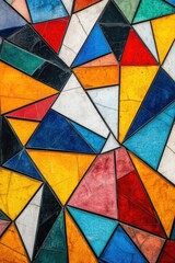 Poster - Colorful Stained Glass Wall Close Up