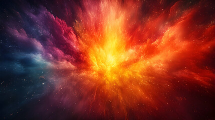 Wall Mural - cosmic explosion, vibrant nebula burst, colorful starry abstract background