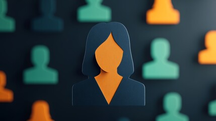 Fototapete - Striking black and orange avatar, a unique digital persona in the virtual world avatar