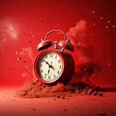 red alarm clock