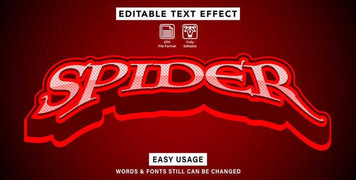 Editable text effect spider theme