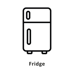 Fototapete - Fridge Vector Outline Icon. Eps 10 File 