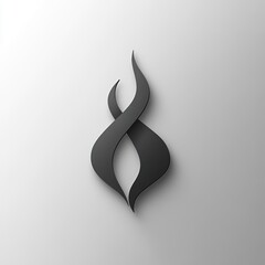 Poster - Abstract black flame symbol on white background.