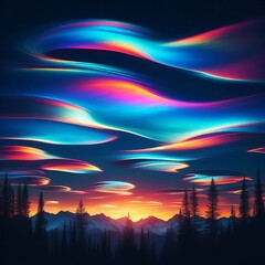 Wall Mural - 372 nacreous clouds rare high altitude clouds that form in the p