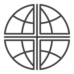 Poster - Earth Globe International Relations vector linear icon or symbol
