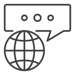 Poster - Earth Globe with Message vector Multipolarity thin line icon or symbol
