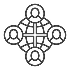 Poster - People with Earth vector Multipolarity outline icon or symbol