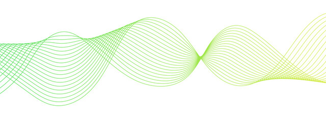 Aufkleber - Abstract vector green wave melody lines, Colorful vector background. Modern stream wave background and wave curve lines. Digital frequency track equalizer. Stylized line art.