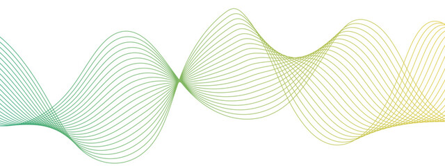 Aufkleber - Abstract vector green wave melody lines, Colorful vector background. Modern stream wave background and wave curve lines. Digital frequency track equalizer. Stylized line art.
