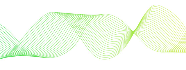 Aufkleber - Abstract vector green wave melody lines, Colorful vector background. Modern stream wave background and wave curve lines. Digital frequency track equalizer. Stylized line art.