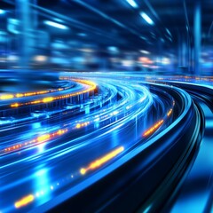 Poster - Futuristic Data Highway Abstract Digital Flow