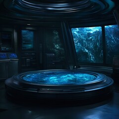 Poster - Futuristic Underwater Observatory Relaxation Room