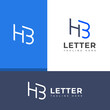 © muhammad - Creative HB, BH letter logo design template elements. Modern abstract digital alphabet letter logo