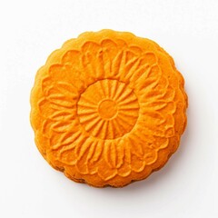 Wall Mural - pumpkin cookie , Isolated white background, flat lay 