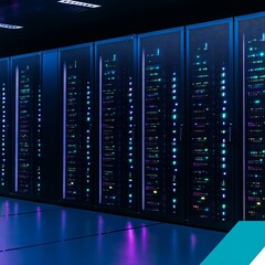 Poster - Illuminated Server Racks in Modern Data Center