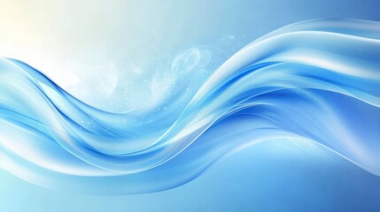 Aufkleber - A serene abstract design featuring flowing blue waves and soft gradients.