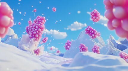Fototapete - A dynamic burst of liquid blowing through the air, its shimmering droplets frozen in a vivid, detailed scene.