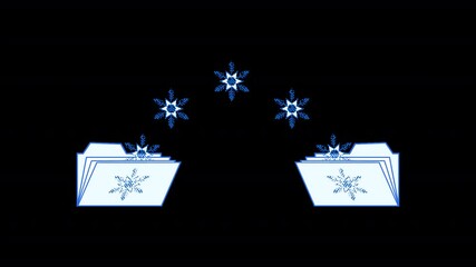 Poster - Animated data transfer or transfer data icon with ice effect. Document folders exchanging data in y2k style. Alpha channel
