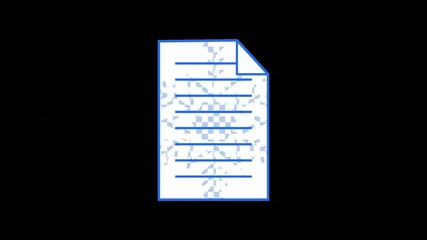 Poster - Animated y2k style paper sheet icon with ice effect. Alpha channel