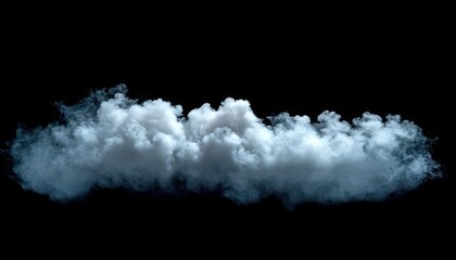 Poster - Wisps of soft white clouds drift gracefully against a dark backdrop, creating a calm ambiance