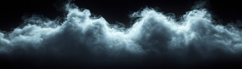 Poster - Wispy clouds gather in layered formations, creating a mysterious and moody atmosphere