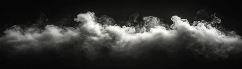 Poster - Dramatic white smoke swirls and drifts against a contrasting dark backdrop