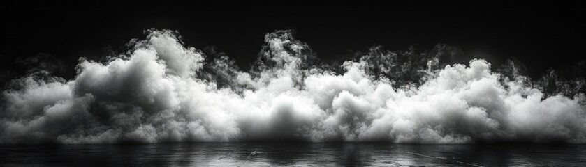 Poster - Dark clouds loom over a calm body of water, creating a striking contrast at dusk