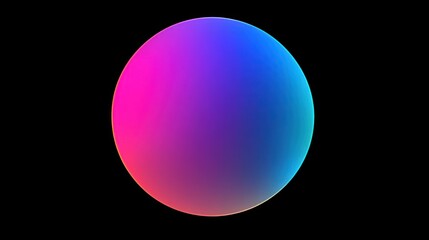 Poster - A smooth, gradient sphere blending pink and blue against a black background.