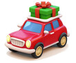 © Haffez stock - 3d icon of christmas car, cartoon style isolated on transparent background, png file