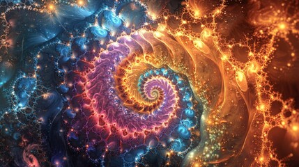 Aufkleber - Spiraling light and color digital universe abstract art cosmic environment high-detail viewpoint intricate design