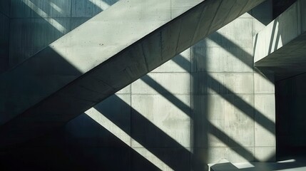 Poster - Staircase shadows and lines modern building architectural photography urban environment abstract viewpoint