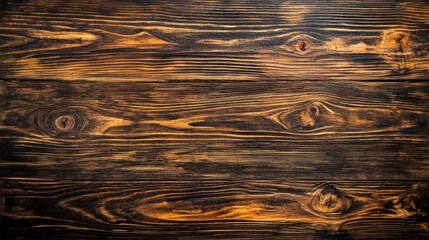 Poster - A textured wooden surface with rich patterns and colors, ideal for backgrounds or rustic themes.