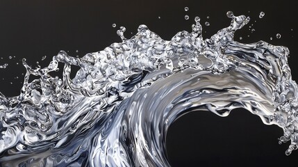 Aufkleber - Dynamic water wave captured midcrest nature photography artistic display fluid motion close-up perspective