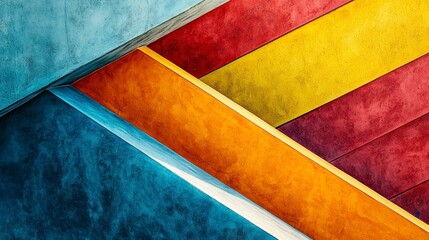 Aufkleber - Abstract composition of vibrant diagonal lines a close-up view of modern artistic display in studio