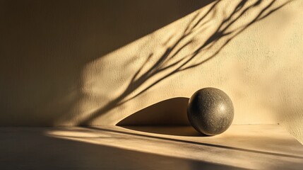 Aufkleber - Shadow play an ordinary object creates symbolic shapes indoor setting still life photography soft light