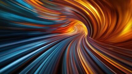 Poster - a vibrant, swirling tunnel of colors representing motion and energy.