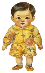 Wall Mural - PNG Vintage doll in floral outfit